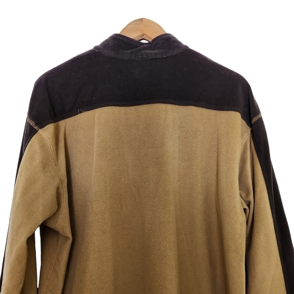 Columbia men's brown long-sleeve half zip-up front polyester sweater  pullover - Picture 9 of 9